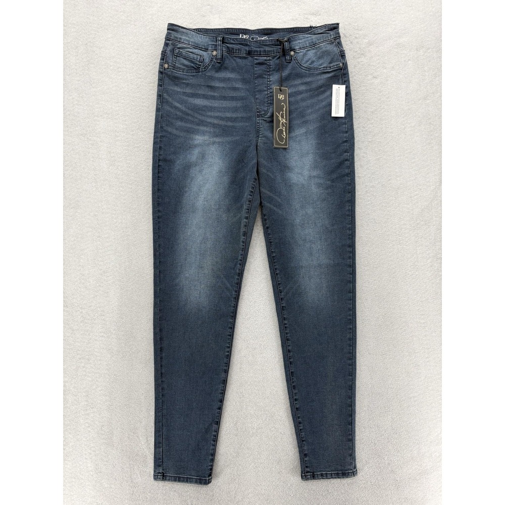 DG2 Diane Gilman Jeans Womens LT Tall Blue Slim Leg High Rise Pull On Stretch